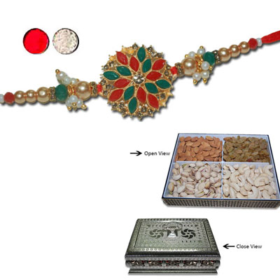 "RAKHIS -AD 4220 A(Single Rakhi), Mussoorie DryFruit Box - code DFB3000 - Click here to View more details about this Product